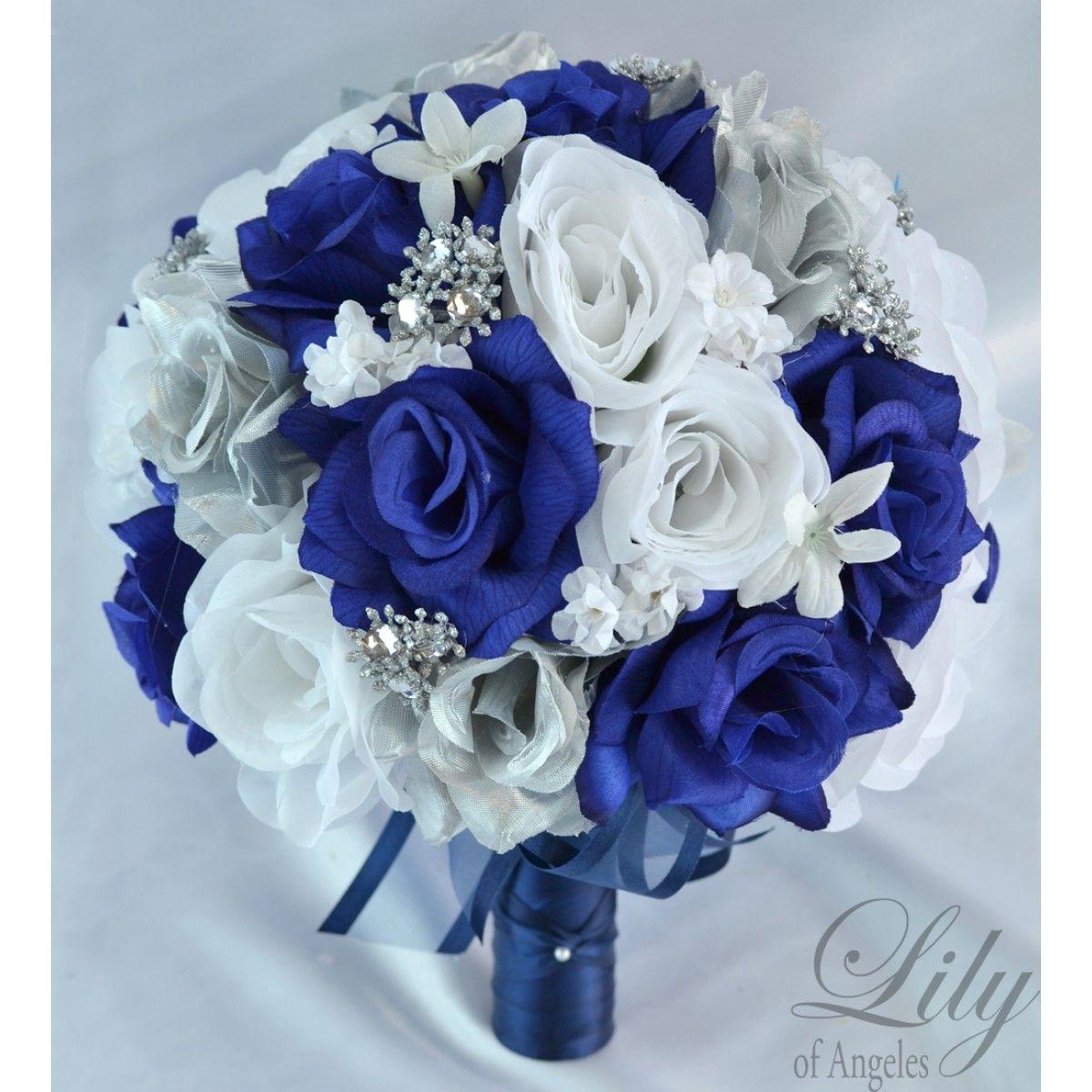Navy Blue Flower Logo - NAVY BLUE SILVER WHITE - Featured