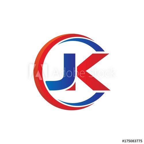 Jk Logo - jk logo vector modern initial swoosh circle blue and red - Buy this ...