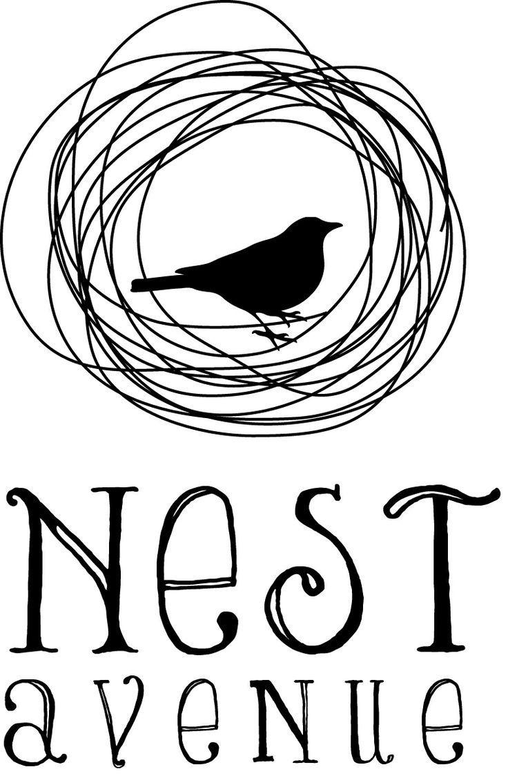 Birdsnest Black and White Logo - Bird nest Logos