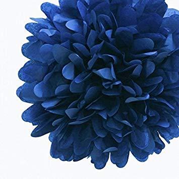 Navy Blue Flower Logo - Navy Blue Tissue Paper Pom Poms ( 3 Pack)