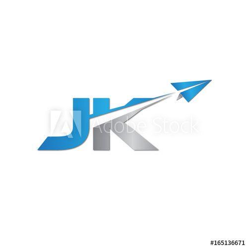 Jk Logo - initial letter JK logo origami paper plane this stock vector