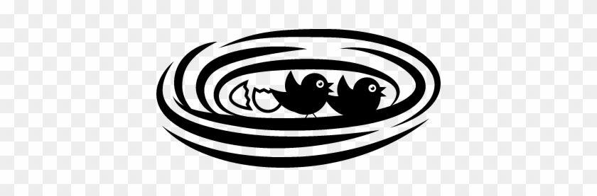 Birdsnest Black and White Logo - Birds In Nest Vector - Bird Nest - Free Transparent PNG Clipart ...
