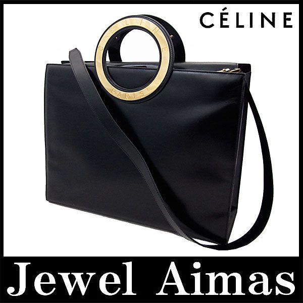 Celine Vintage Logo - Jewel Aimas: Celine vintage logo handle kerf 2-WAY hand shoulder bag ...