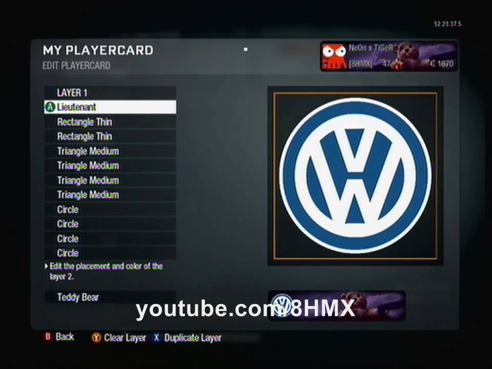Black Triangle Car Logo - Call of Duty: Black Ops - Volkswagen Car Logo Custom Emblem Tutorial ...