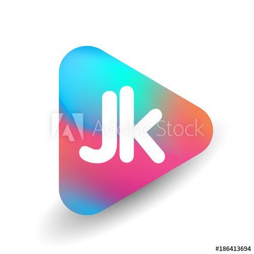 Jk Logo - Letter JK logo in triangle shape and colorful background, letter ...