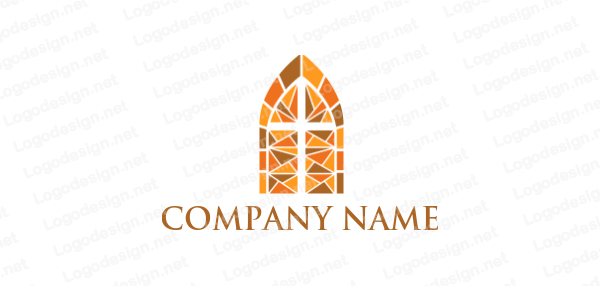 Church Window Logo - cross in mosaic church window. Logo Template by LogoDesign.net