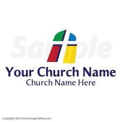 Church Window Logo - Colored Window Logo - Christian Logo - Church Logo