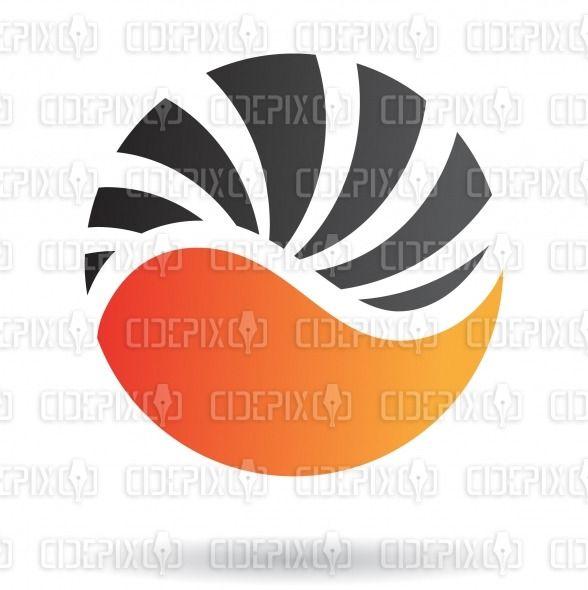 Sea Shell Logo - abstract black and orange round sea shell logo icon | Cidepix