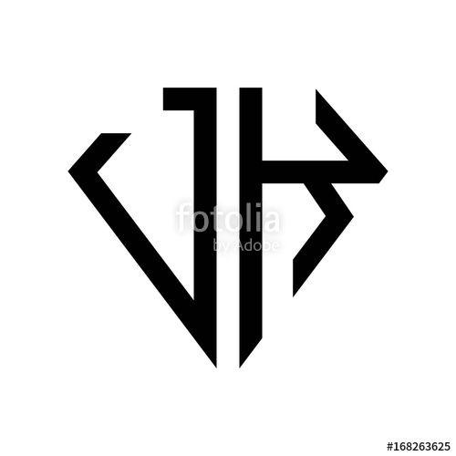 Jk Logo - initial letters logo jk black monogram diamond pentagon shape Stock