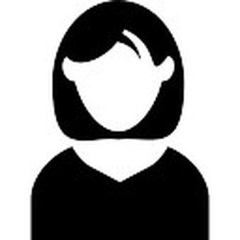 Women Black and White Logo - Female profile user with strudel sign Icons | Free Download