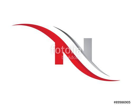 Red N Logo - N Letter Logo Template