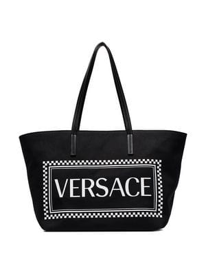Women Black and White Logo - Versace - Womenswear - Farfetch