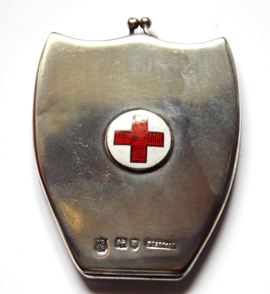 Sewing Red Cross Logo - Antique Red Cross Solid Silver & Enamel Sewing Chatelaine Case 1896 ...