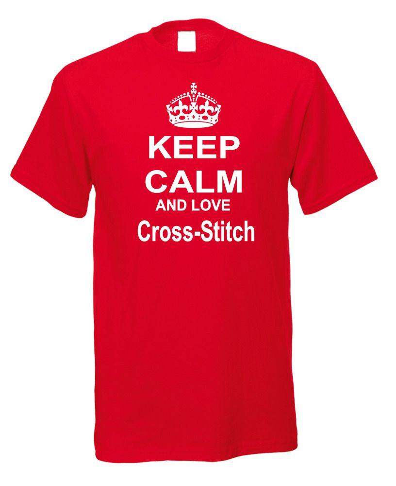 Sewing Red Cross Logo - Keep Calm And Love Cross-Stitch Cross Stitch Sew Sewing Stitch T ...