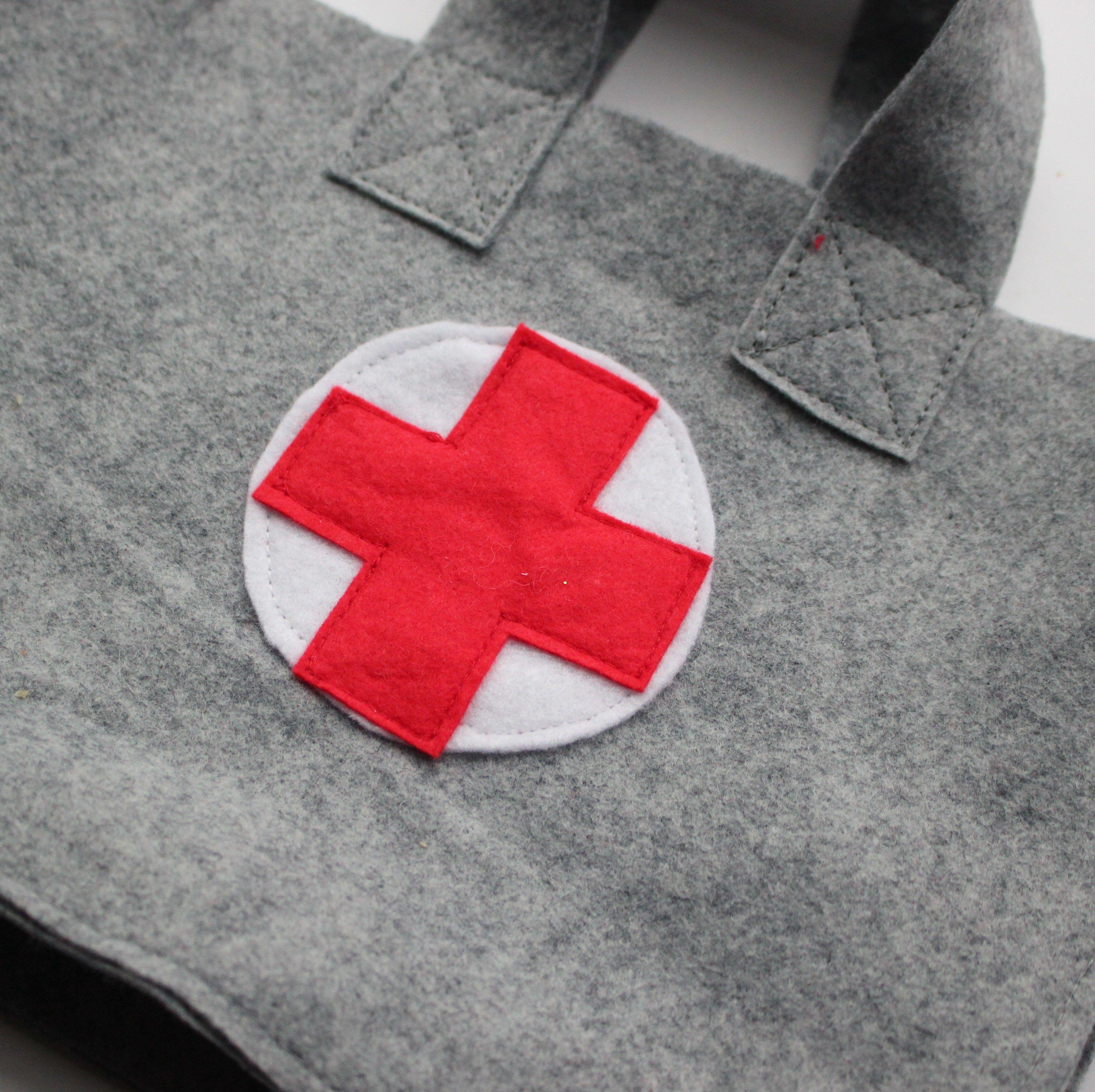 Sewing Red Cross Logo - DIY Toy Medical Kit - Little Button Diaries