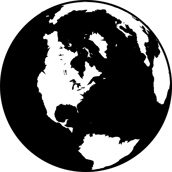 Black and White Earth Logo - Black And White Globe Clip Art at Clker.com - vector clip art online ...
