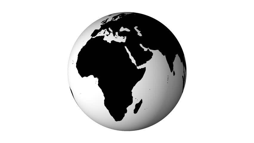 Black World Globe Logo - Earth Black and White Land Stock Footage Video (100% Royalty-free ...
