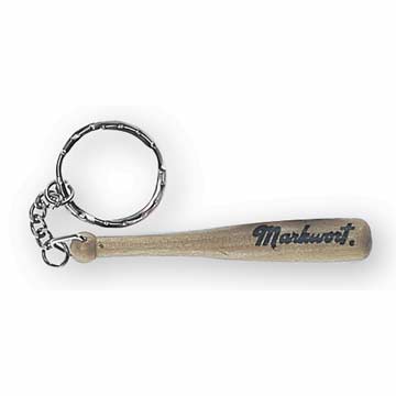 Baseball and Baseball Bat Logo - Markwort (MS 26K) Miniature Wood Baseball Bat W Markwort Logo Key Ring