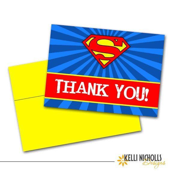 Thank You Superman Logo - Superman Superhero Thank You Cards Thank