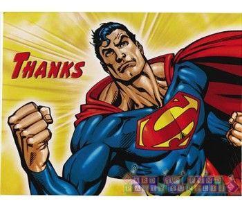 Thank You Superman Logo - Superman Thank You Notes w/ Env. (8ct) | Superman Birthday Party ...