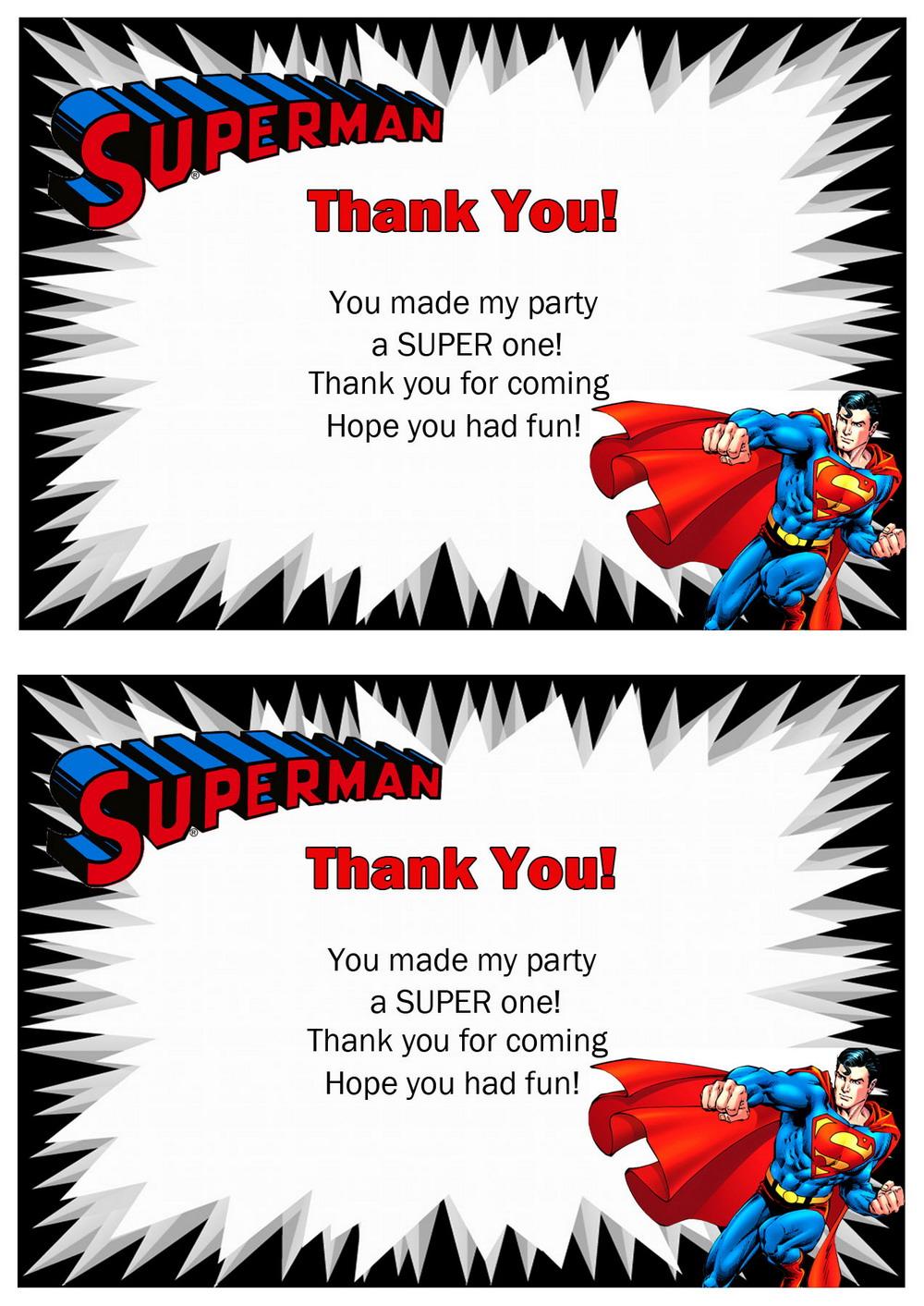 Thank You Superman Logo - Superman Thank you Cards