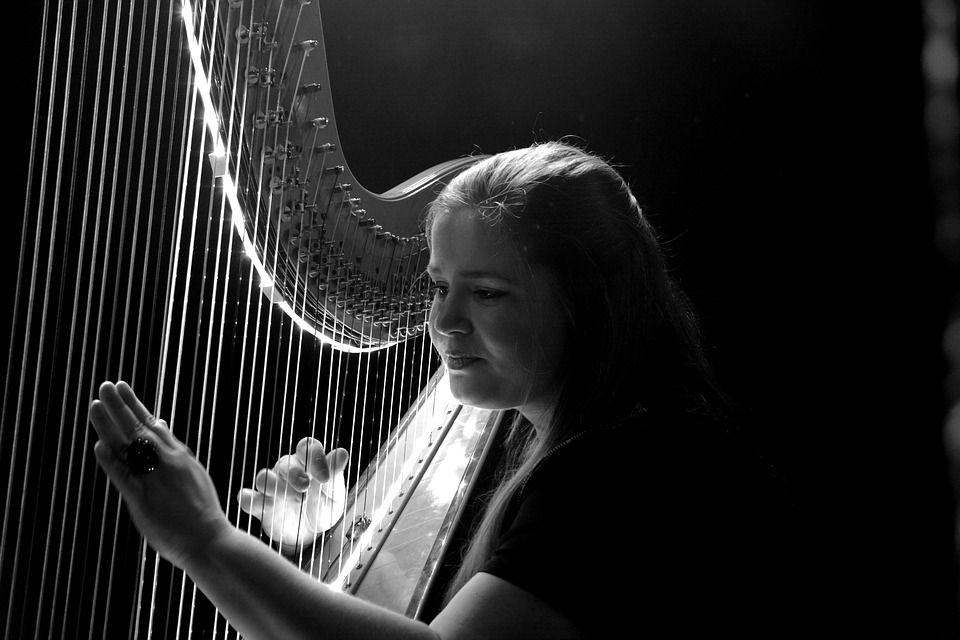 Woman Harp Logo - Free photo Logo Brysen Harp Woman Concert Hamburg Music - Max Pixel
