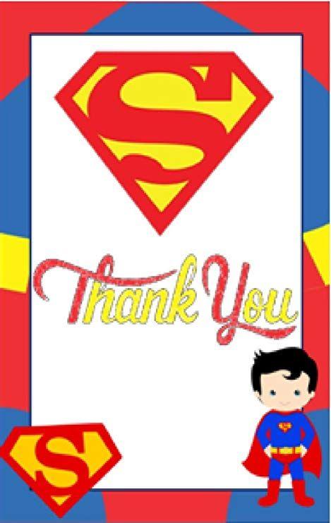 Thank You Superman Logo - Superman Theme Thank You Tags (10 Pieces) For Superman Theme Party ...