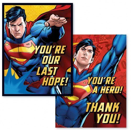 Thank You Superman Logo - Amscan Superman Invitation and Thank You Card