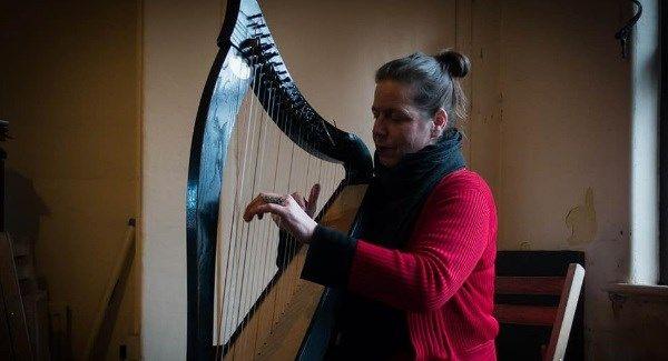 Woman Harp Logo - Cork woman to walk from Clonakilty to Rome carrying her harp. Irish