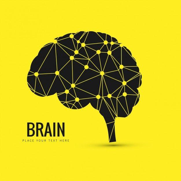 Yellow Colored Logo - Geometrical brain background in yellow color Vector | Free Download
