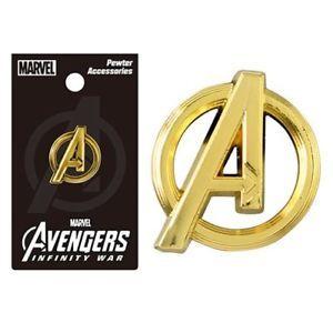 Yellow Colored Logo - Marvel Comics NEW * Avengers Gold Colored Logo Lapel Pin * Pewter