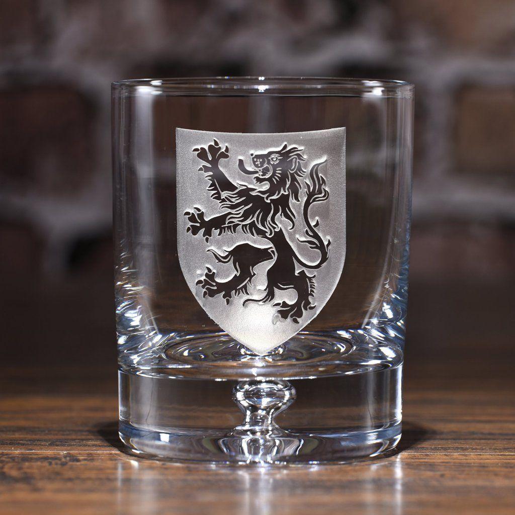Whiskey Company Logo - Logo Crystal Engraved Scotch Whiskey Rocks Glasses