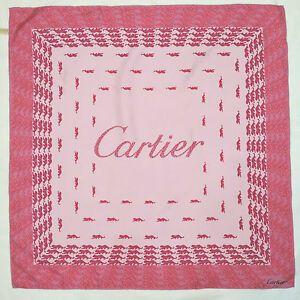 Cartier Panther Logo - Authentic CARTIER Paris PANTHER Logo Pink Purple Cotton 26