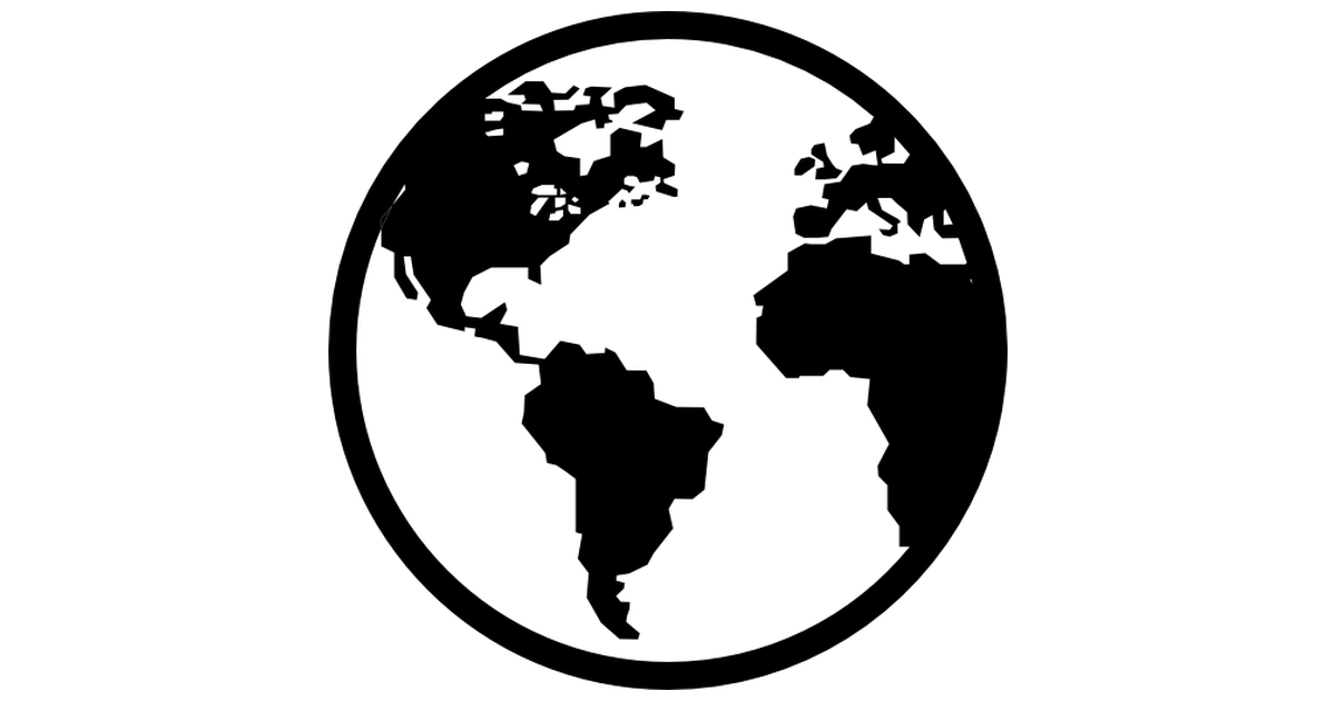 Black and White Earth Logo - globe icon in time