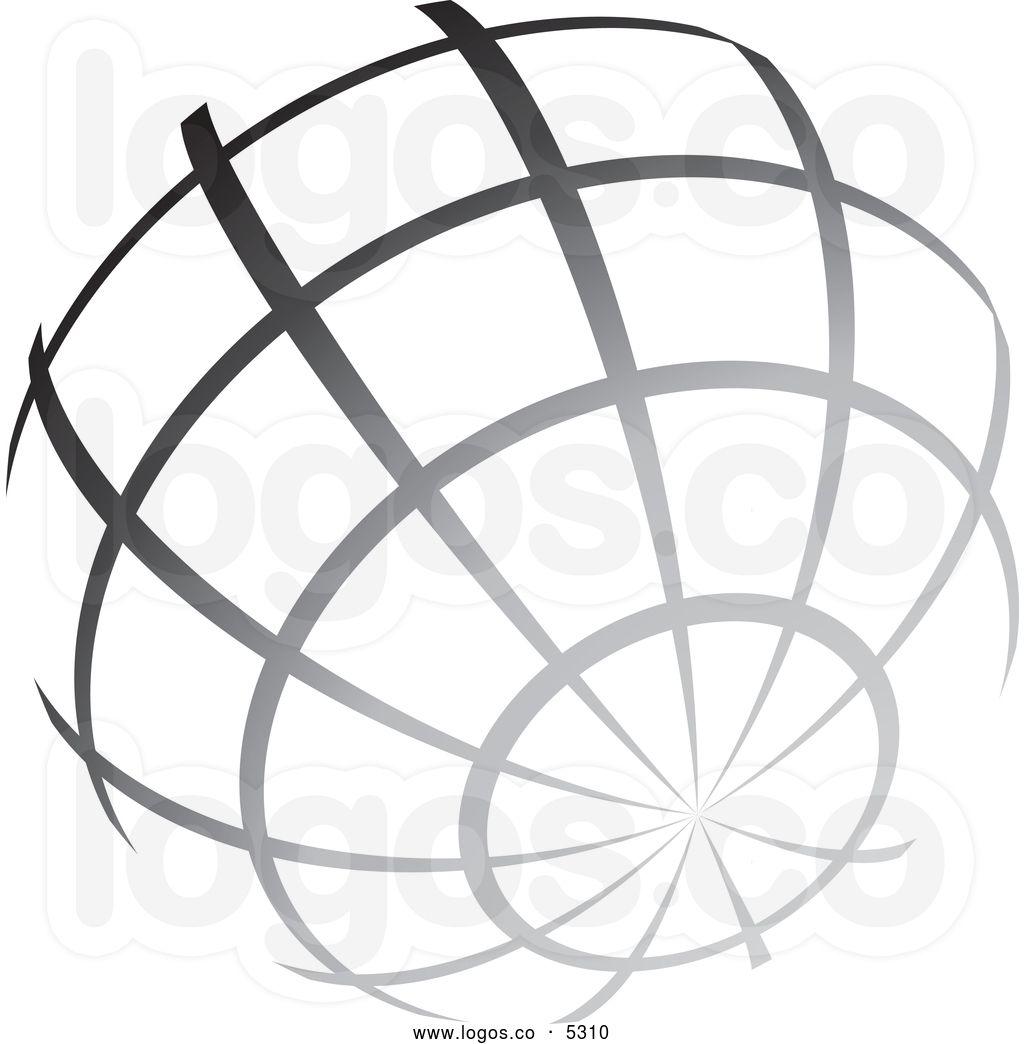 Black and White Earth Logo - Globe Black And White Outline Clipart Image