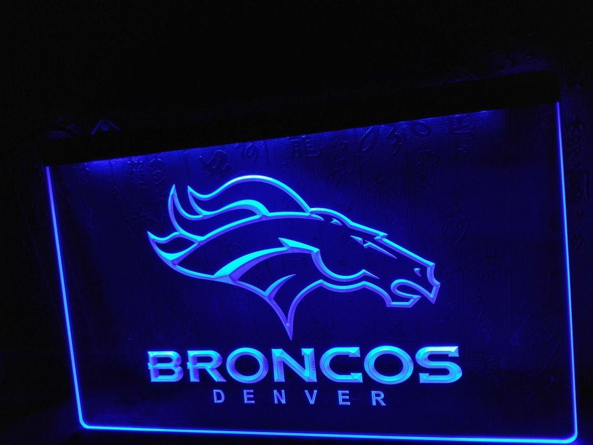 Neon Broncos Logo - LD067 Denver Broncos Bar Pub Logo LED Neon Light Sign-in Plaques ...