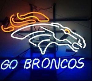 Neon Broncos Logo - New Denver Broncos Go Broncos Football Logo Beer Neon Sign 24