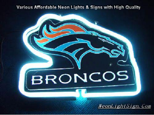 Neon Broncos Logo - NFL Denver Broncos 3D Neon Sign Beer Bar Light