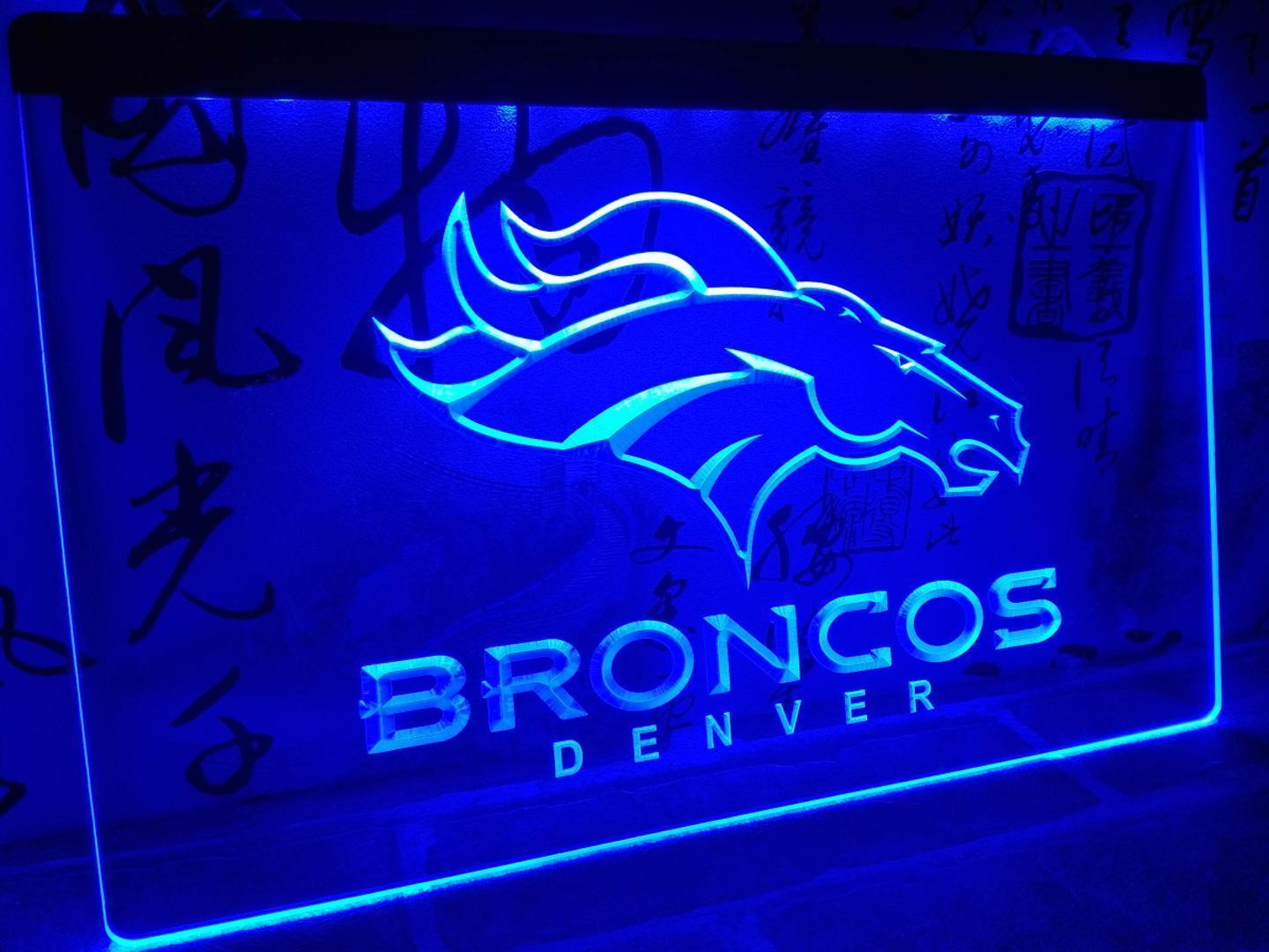Neon Broncos Logo - 2019 LD067 Denver Broncos Bar Pub Logo LED Neon Light Sign Home ...