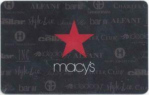 Macy's Red Star Logo - Gift Card: Red star on black background with logos Macys, United