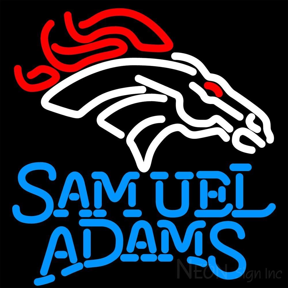 Neon Broncos Logo - Samuel Adams Single Line Logo Denver Broncos NFL Beer Neon Sign ...