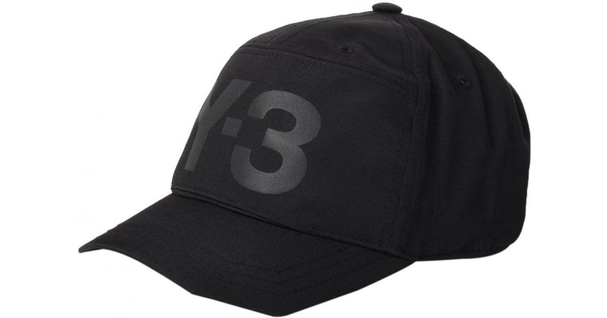 Black Y Logo - Y 3 Short Brim Logo Cap Black In Black For Men