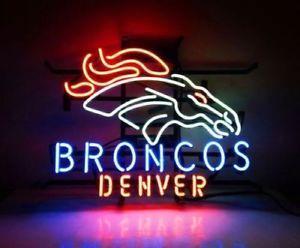 Neon Broncos Logo - New Denver Broncos Beer Logo Neon Light Sign 22"x16"