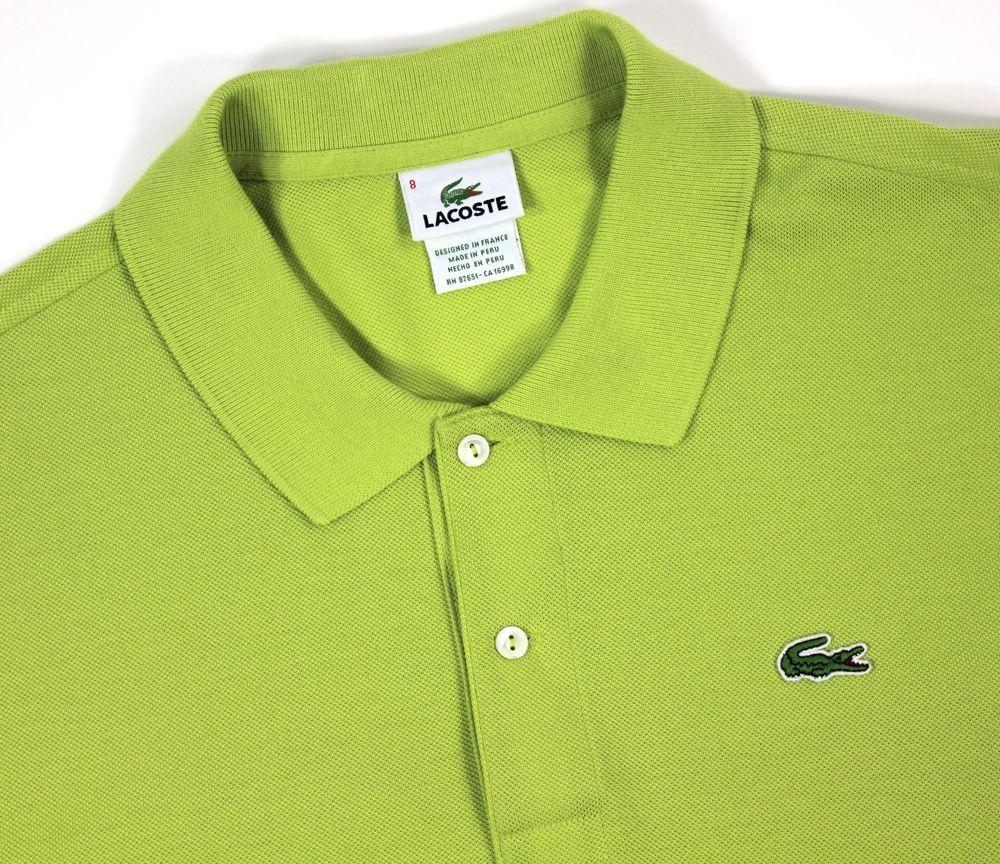 Alligator Shirt Logo - AUTH Lacoste 2XL Men's Lime Green Polo Shirt / Alligator Gator Logo ...