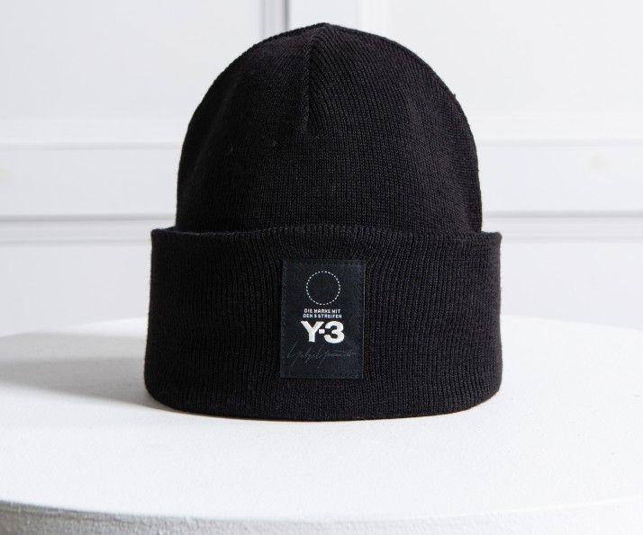 Black Y Logo - Y-3 Wool Logo Beanie Black