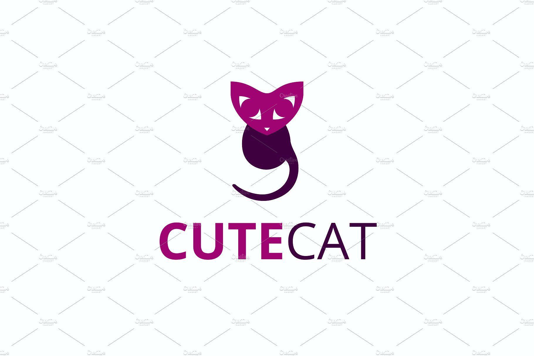 Cute Cat Logo - Cute Cat Logo ~ Logo Templates ~ Creative Market