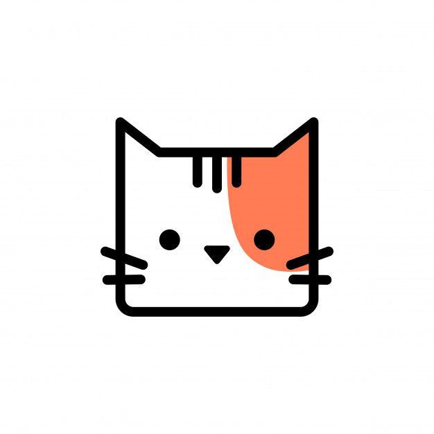 Cute Cat Logo - Cute cat head cartoon logo vector icon Vector | Premium Download