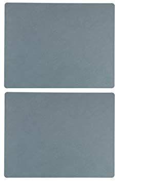 L Blue Square Logo - Lind leather table mats, set of 2, 983118, light blue, square, L ...