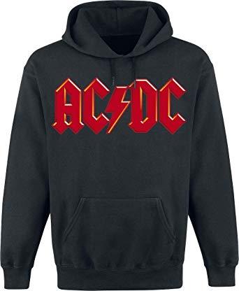 Black Gray and Red Logo - AC/DC Red Logo Hooded Sweater Black: Amazon.co.uk: Clothing