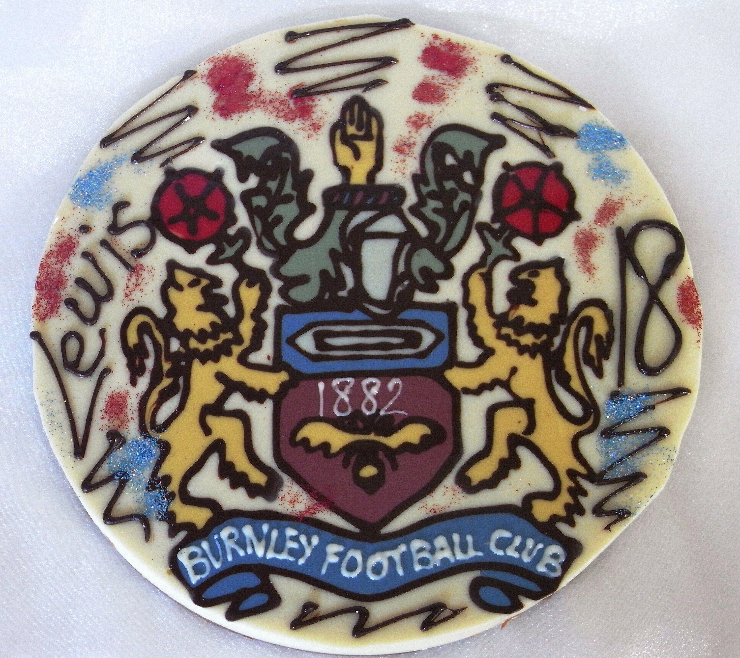 Burnley Logo - Hand Made Chocolate Burnley Football Club Logo Plaque. Chocolate